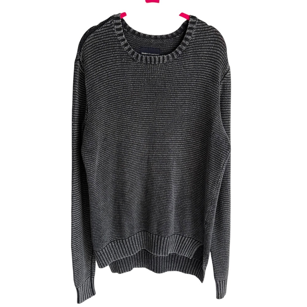 MODERN AMUSEMENT Charcoal Mens Crewneck Sweater,‎ M